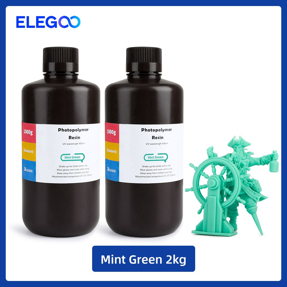 Resina para Impresora 3D Tipo ABS de ELEGOO, Resina de Fotopolimerización Estándar Tipo ABS de 405nm para Impresión 3D LCD, 1000g