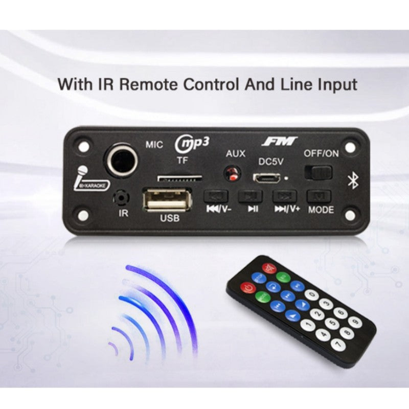 Placa decodificadora de MP3 DC 5V Bluetooth 5,0, amplificador de 10W, reproductor MP3, compatible con grabación de llamadas, 3,5mm, USB, TF, FM, para módulo de altavoz de coche