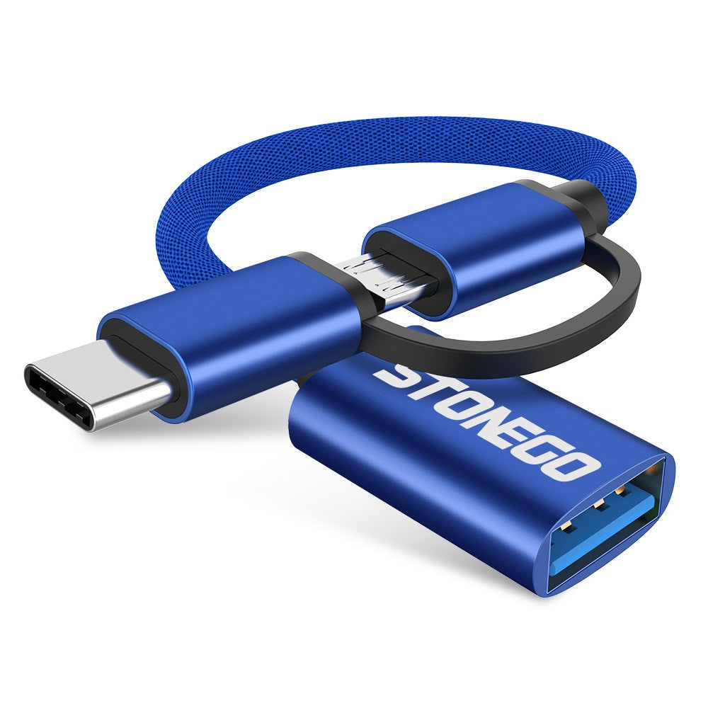 STONEGO 2 en 1 USB 3.0 OTG Cable adaptador USB tipo C Micro USB a USB 3.0 adaptador convertidor Cable línea de datos