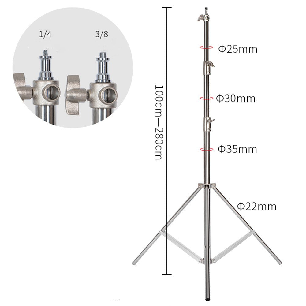 Trípode de aleación de aluminio y acero inoxidable de 2/2,8 M, soporte de luz plegable, trípode para fotografía, soporte en C para foco, Softbox, estudio fotográfico