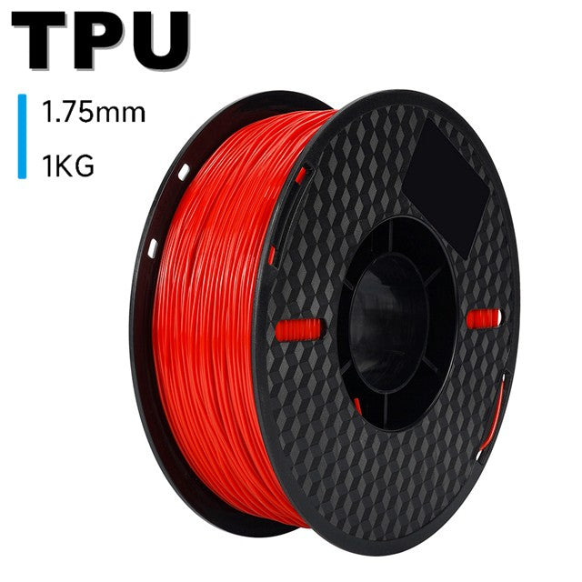 Filamento de impresora 3D KINGROON TPU 1KG 1,75mm Material de impresión 3D suave y Flexible red de plástico TPU de alta resistencia peso 1 kg/rollo