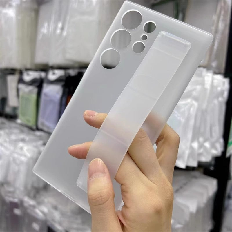 Funda de silicona elástica de lujo con correa para la muñeca para Samsung Galaxy S25Edge S24 S23 Ultra Plus, cubierta fina transparente mate para PC dura a prueba de golpes