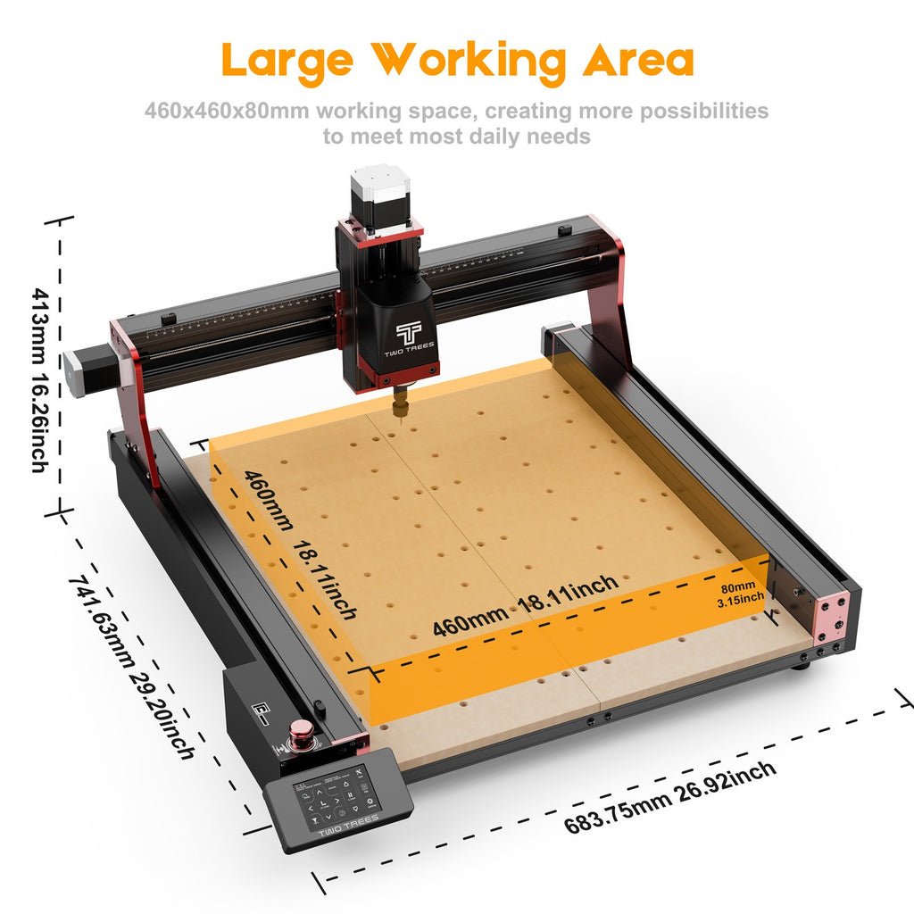 Twotrees TTC450 PRO CNC maquina enrutadora CNC carpintería grabado láser corte madera Metal Control GRBL