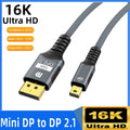 Cable Mini DP a DisplayPort 8K Cable de transmisión de conversión bidireccional DP1.4 16K@60Hz 4K@144Hz para proyector MacBook Air