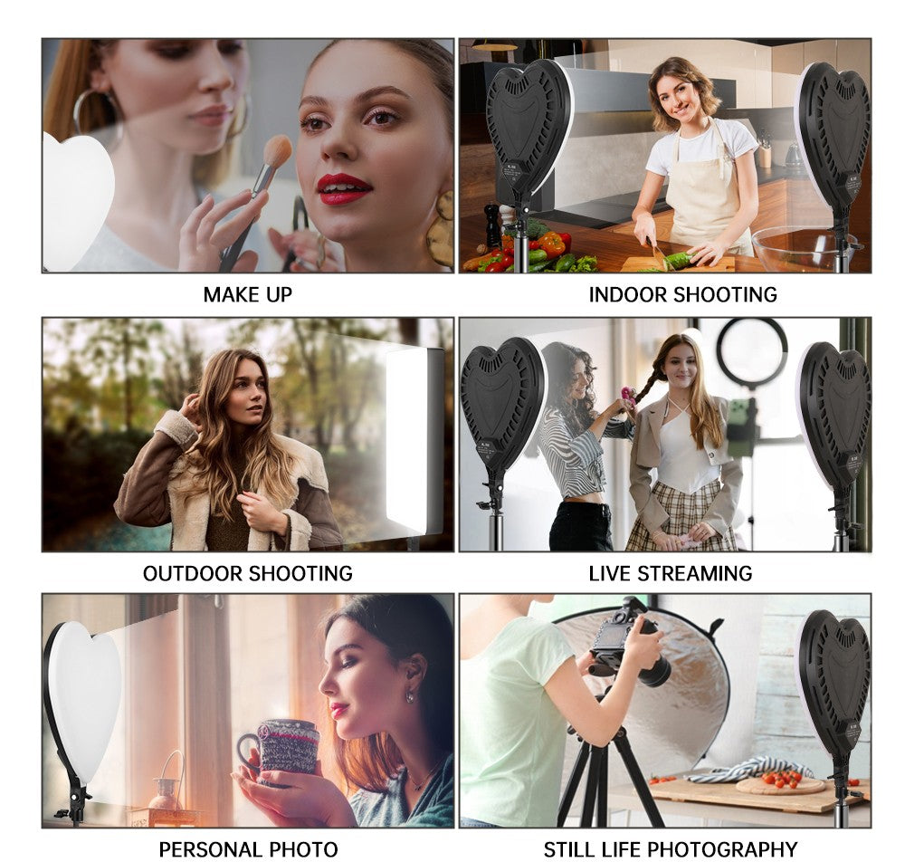 Luz LED de Video SH de 24'' y 90W, Panel de Iluminación Regulable para Fotografía, Selfies, Estudio Fotográfico, Transmisión en Vivo, Lámpara de Relleno con Trípode