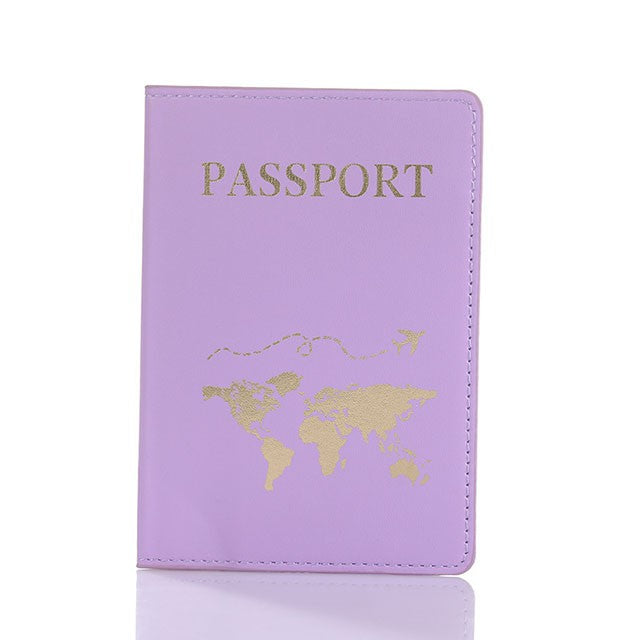 Amante el mapa del mundo cubierta de pasaporte estampado en caliente avión Simple mujeres hombres viaje pasaporte estuche protector moda regalo de boda