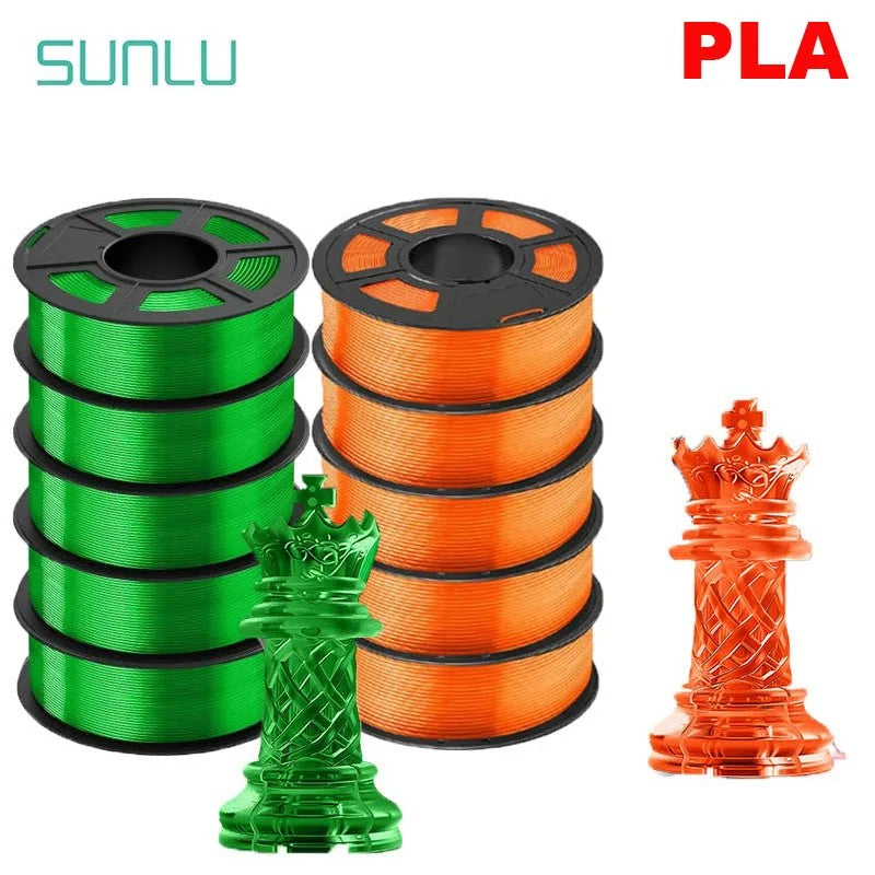 Filamentos SUNLU PLA PETG PLA Plus, 10 rollos de filamento 3D, 1 KG/rollo, 1,75mm, 100% líneas de filamento, ordenadamente para impresión 3D de la UE y EE. UU.