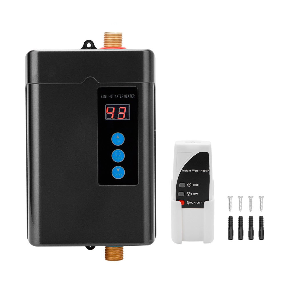 Calentador de agua eléctrico Digital, Control remoto, instantáneo, sin depósito, para cocina, baño, ducha, calentamiento rápido