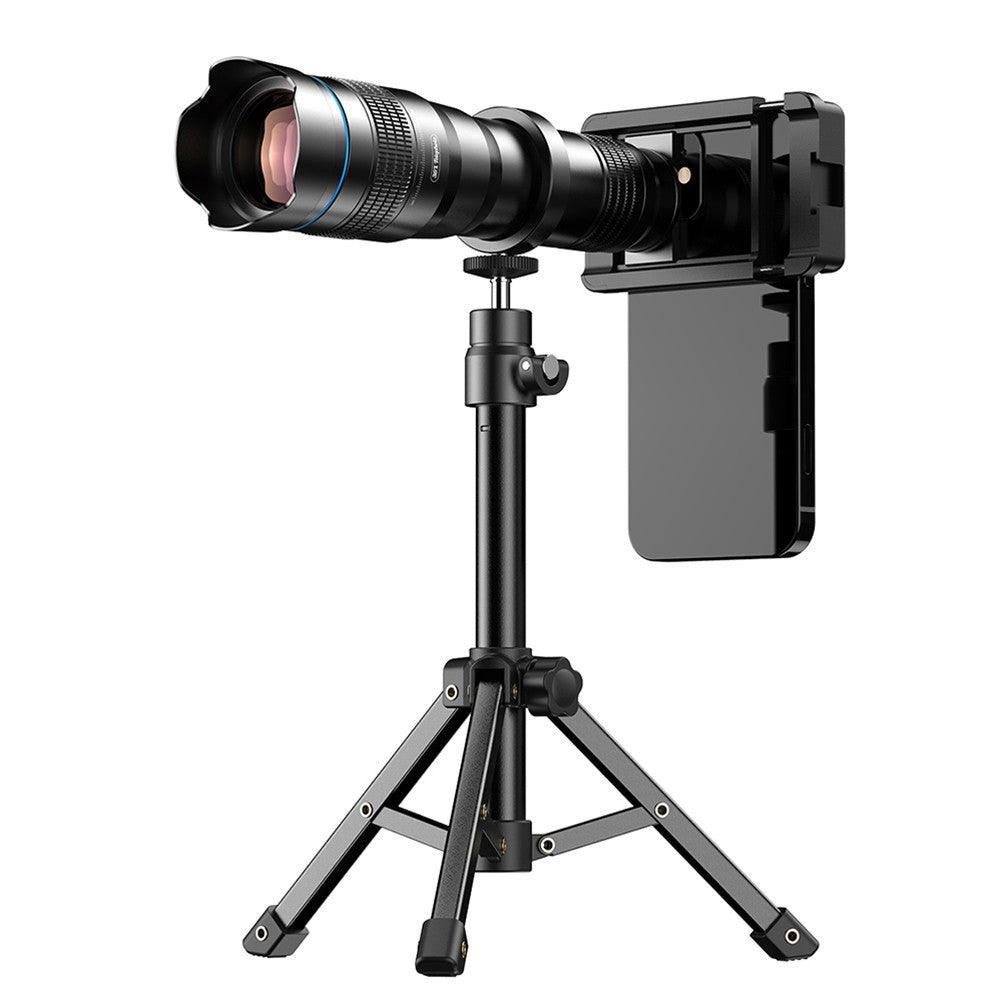 APEXEL-teleobjetivo de Metal 36X con trípode, telescopio Universal con Clip, para teléfonos inteligentes iPhone, Samsung, Camping y senderismo