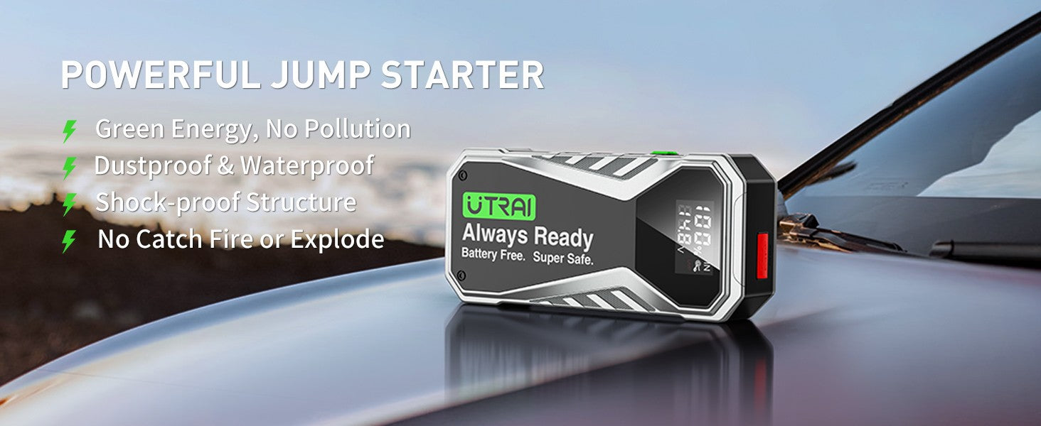 UTRAI-arrancador de batería de coche con súper condensador, batería súper segura, carga sin rápida, 1000A, portátil para dispositivo de arranque de refuerzo de emergencia