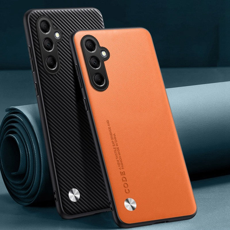 Funda mate M54 para Samsung Galaxy M54 M14 A34 A54 A24 A04 A04S A14 5G, funda de teléfono de protección completa delgada de silicona de cuero PU liso