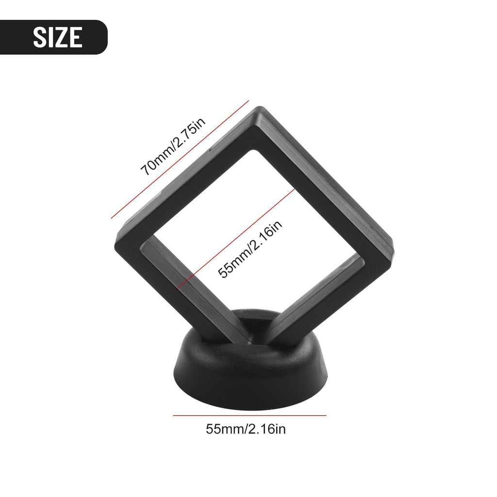 5/10 Uds. Marco flotante 3D anillo de joyería soporte para presentación de monedas caja de almacenamiento suministros para el hogar negro/blanco 70mm x 70mm x 20mm