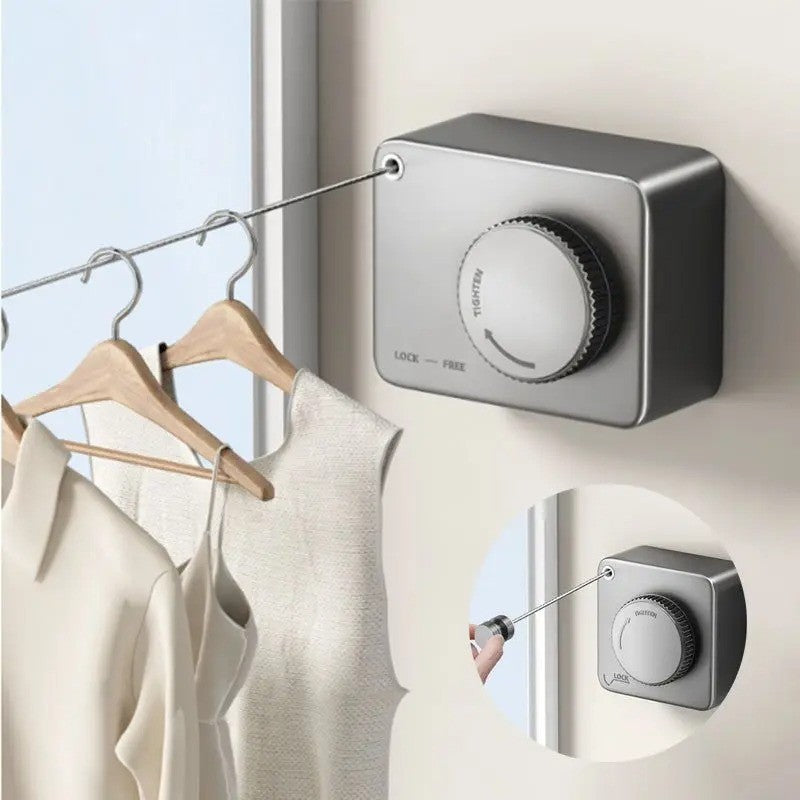 Tendedero retráctil de acero inoxidable, hilo de lavado portátil resistente para interiores y exteriores, secadora de ropa con cuerda ajustable
