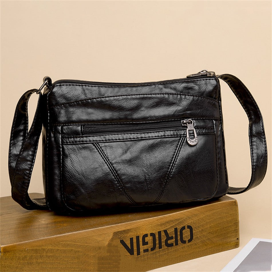 Bolso bandolera de Color liso que combina con todo, bolsos de hombro de alta capacidad para mujer, bolso de mano de piel sintética de alta calidad 2021