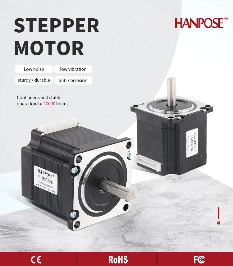 Motor paso a paso HANPOSE 23, modelo 23HS4128 23HS5128 23HS5628 23HS7628, diámetro del eje 8 mm, sistema de cuatro cables, motor serie 57.
