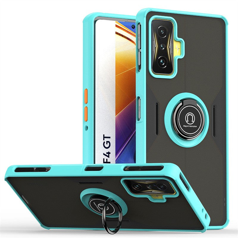 Para Xiaomi POCO F4 GT funda a prueba de golpes armadura mate fundas para Poxo Poko Pocco Little F4GT F 4 GT soporte magnético cubierta de soporte de anillo