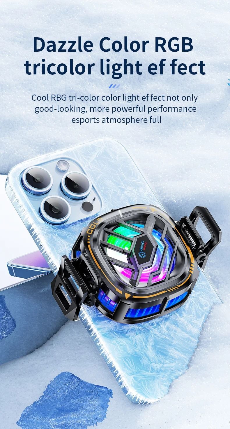 Ventilador de refrigeración de radiador móvil magnético 2 en 1 para iPhone IPAD Samsung Huawei teléfono móvil tableta ordenador refrigeración de juegos General