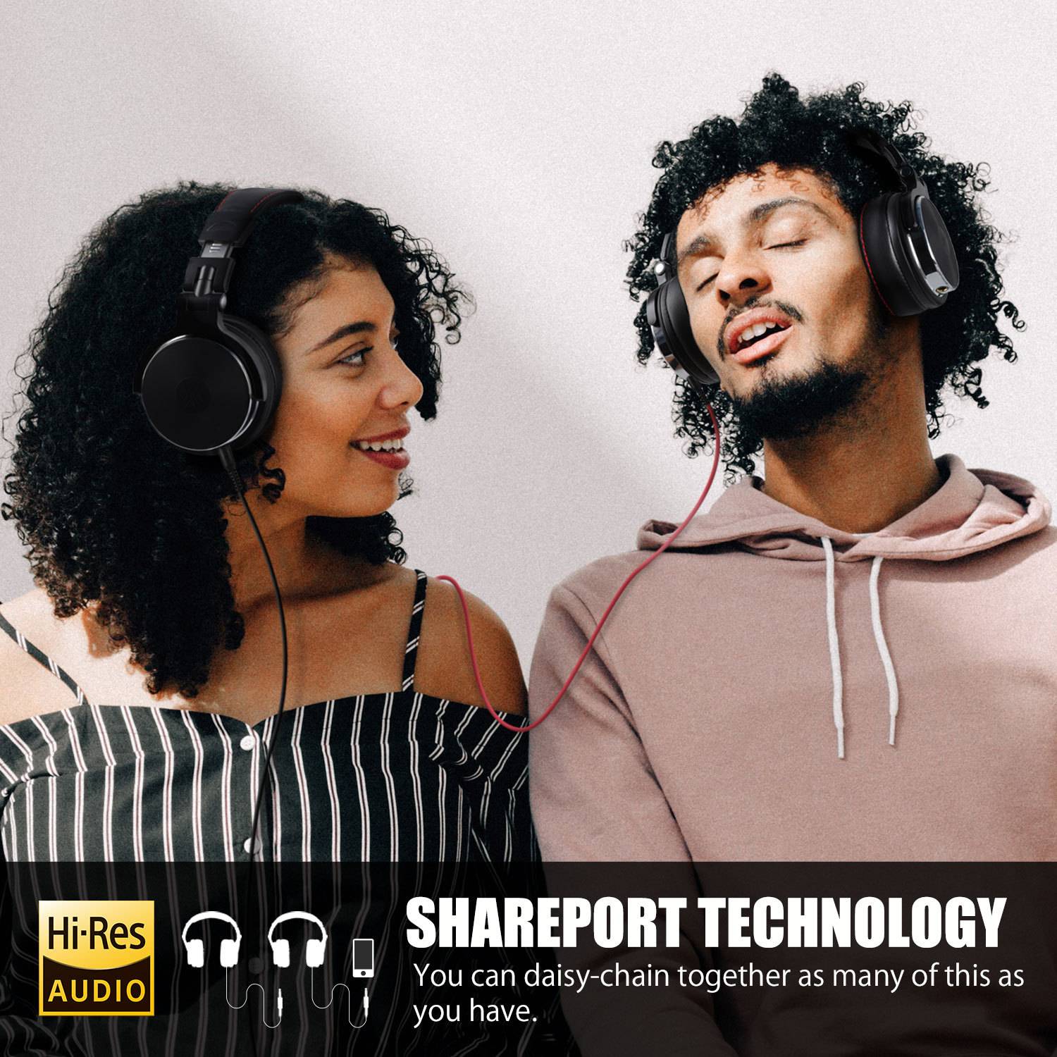 Oneodio auriculares con cable, Pro 10/30/50 Profesional DJ cascos Con microfono, Estéreo de Mezcla y Monitor de Estudio, Auriculares de alta resolución HiFi Over Ear, para PC AMP Teléfono Piano Guitarra