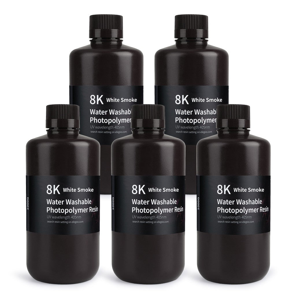 Resina para Impresora 3D ELEGOO 8K, 405nm, Lavable con Agua, Resina de Curado UV, Ideal para la Impresora 3D SATURN 2 8K, Gris Espacial, 1000g