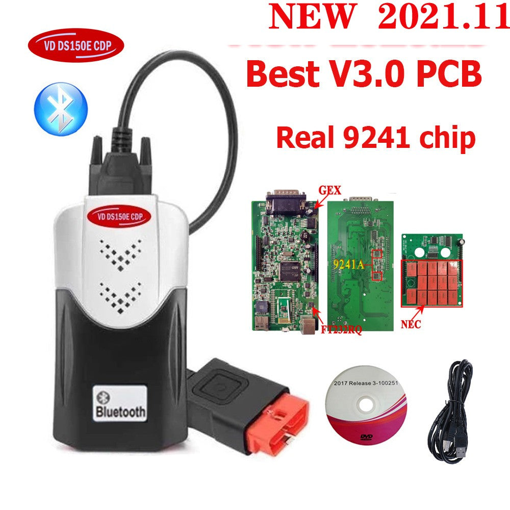 Nuevo VCI Vd Ds150e Cdp 2021.11 con Keygen VdIJk Autocoms Pro Bluetooth TNESF DELPHIS ORPDC Herramientas de Diagnóstico OBD2 para Autos y Camiones