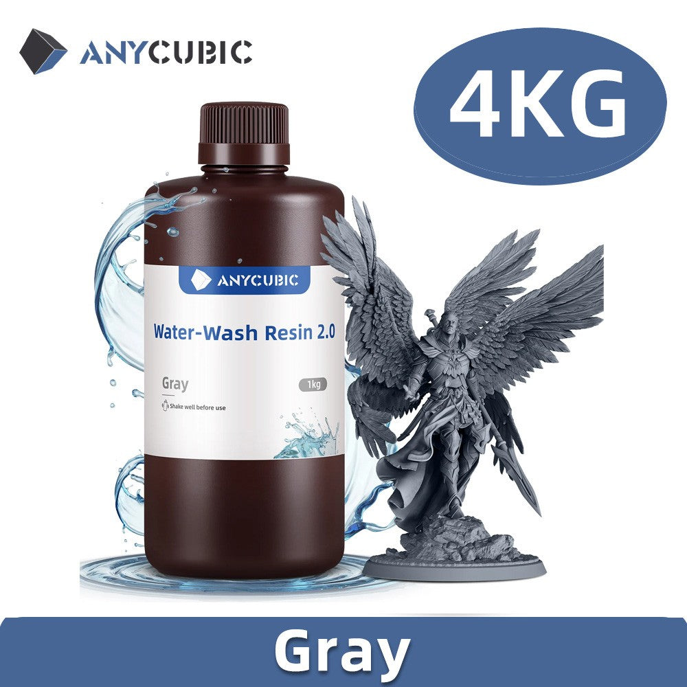 Anycubic Resina de lavado de agua Impresoras 3D Resina Lavable con agua 365-405nm para LCD DLP Photon M3 Plus Max 7K mono 6K Impresión