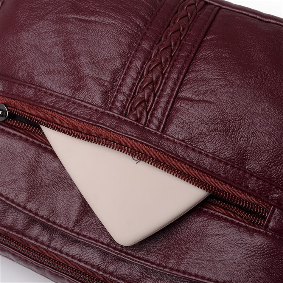 Bolso bandolera de Color liso que combina con todo, bolsos de hombro de alta capacidad para mujer, bolso de mano de piel sintética de alta calidad 2021