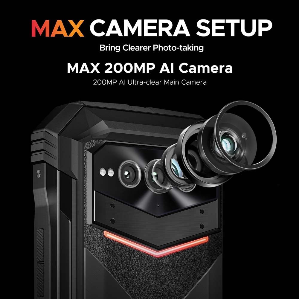 Versión Global DOOGEE V Max Plus 5G teléfono resistente 6,58 "36GB(16 +20) 512GB 200MP cámara AI 22000mAh efecto de iluminación NFC 5G teléfono