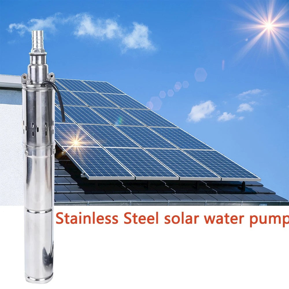 Bomba Solar para pozo profundo, dispositivo de perforación sumergible de acero inoxidable sin escobillas, cabezal máximo de 750 M con controlador incorporado, CC, 100 W, 48V, 60V, 72V