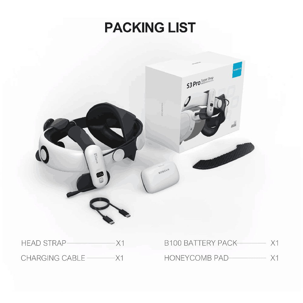 BOBOVR S3 Pro Super Strap VR Accesorios compatibles con Meta Quest 3S Head Aire acondicionado 10000mAh Paquete de batería intercambiable en caliente