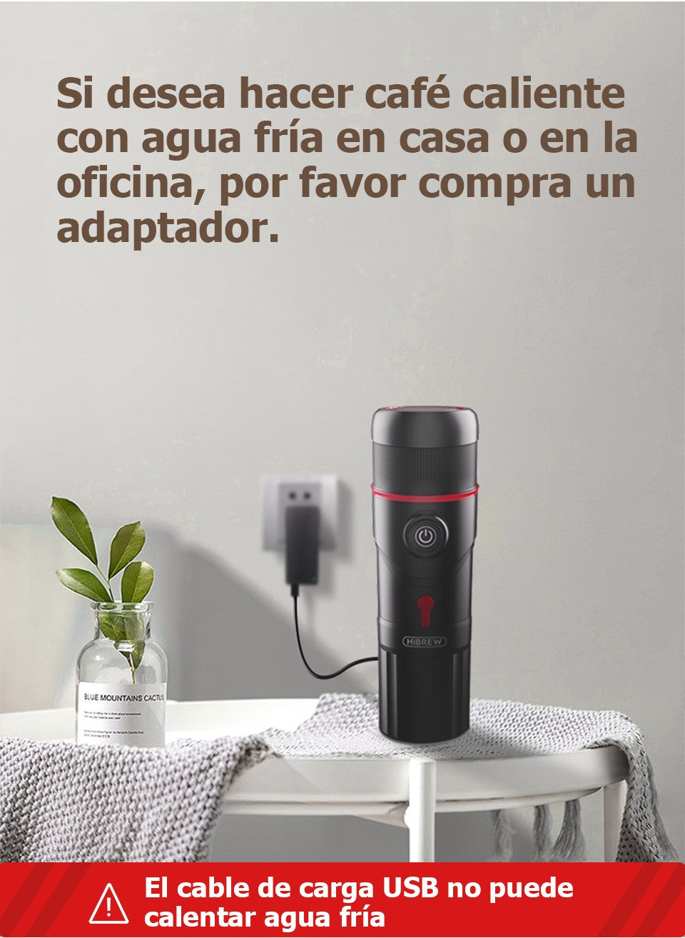 HiBREW Máquina de Café Portátil para Coche y Hogar, Cafetera de Expreso, Compatible con Cápsulas Dolce Nespresso y Café Molido, CC de 12 V, Dispositivo H4