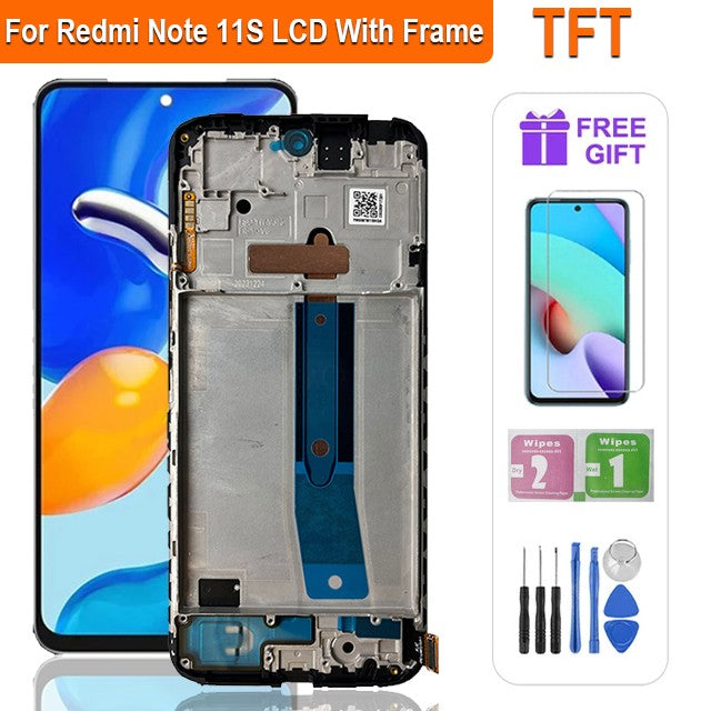LCD súper AMOLED para Xiaomi Redmi Note 11 LCD 2201117 Asamblea del digitizador de la pantalla táctil de la exhibición LCD de TG para Redmi Note 11S LCD