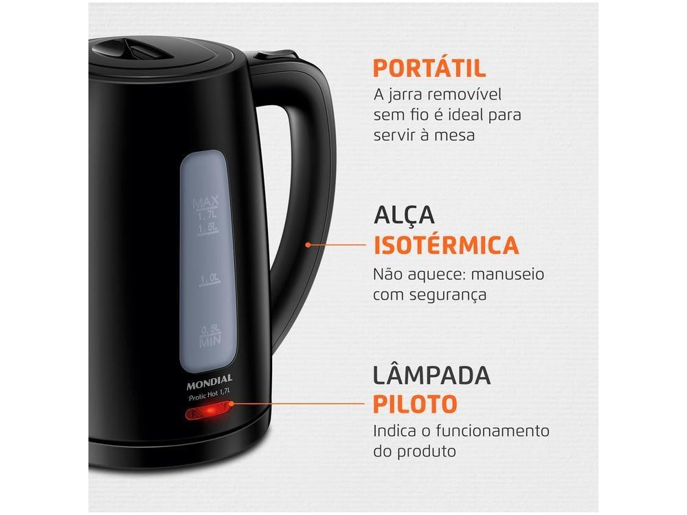 Pratic Hot CE-17 Hervidor eléctrico Negro 1.7L-110V