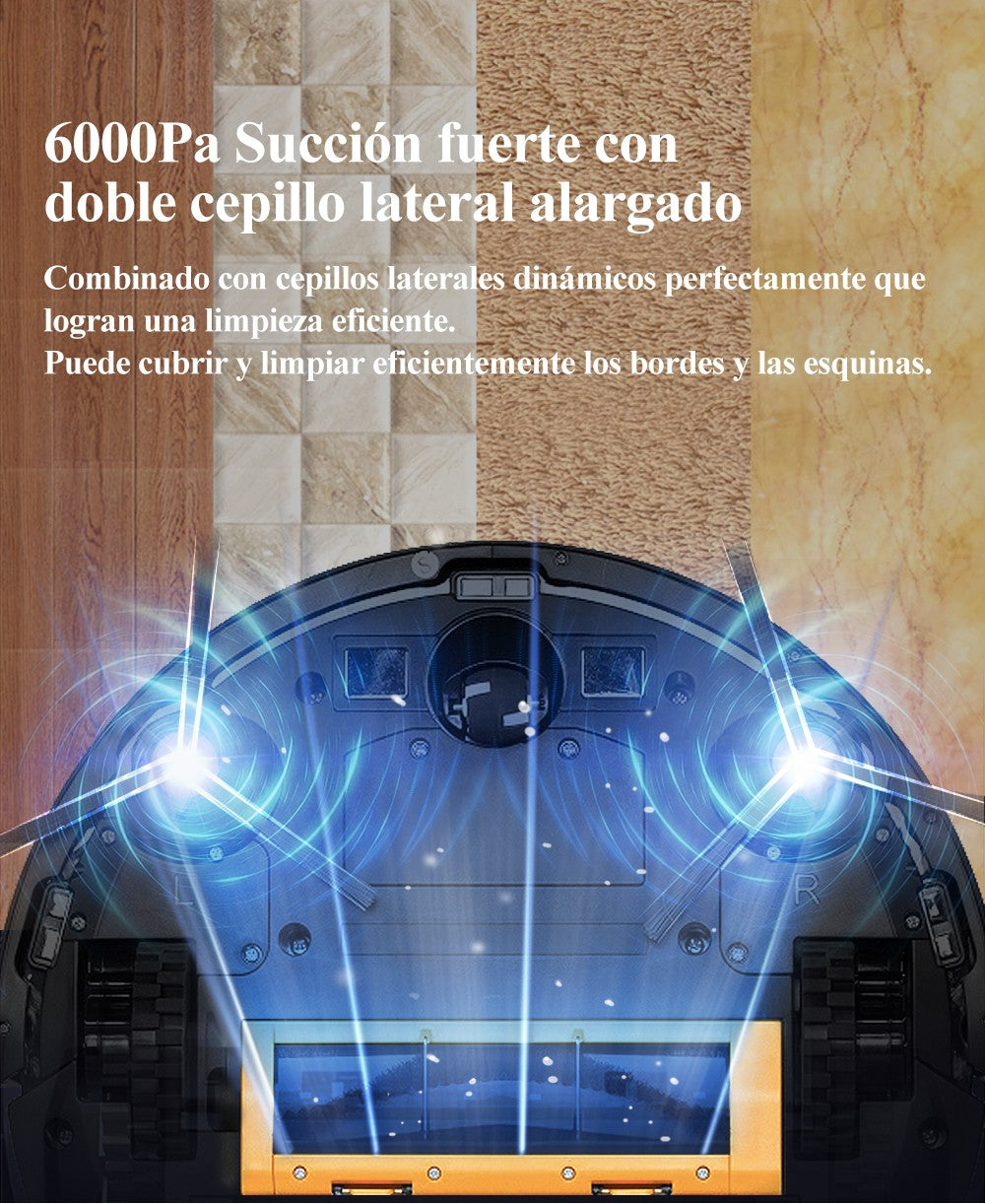 Robot aspirador ABIR X6PRO, sistema Smart Eye, aplicación No-Go Lines, línea Virtual APP, succión de 6000PA, fregona húmeda inteligente para el hogar