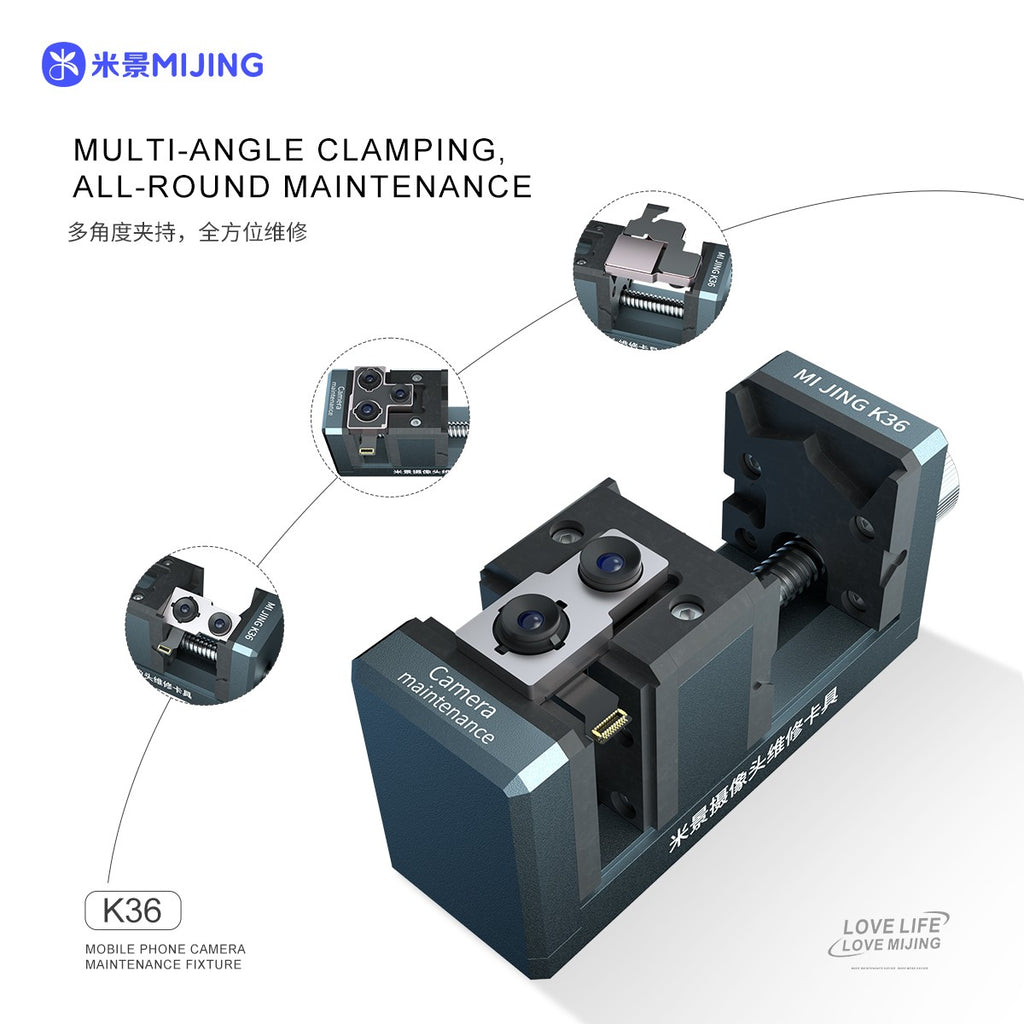 El accesorio de reparación de cámara MiJing K36 se utiliza para desoldar y reparar soldadura de cámaras de teléfonos móviles, herramienta de fijación multiángulo