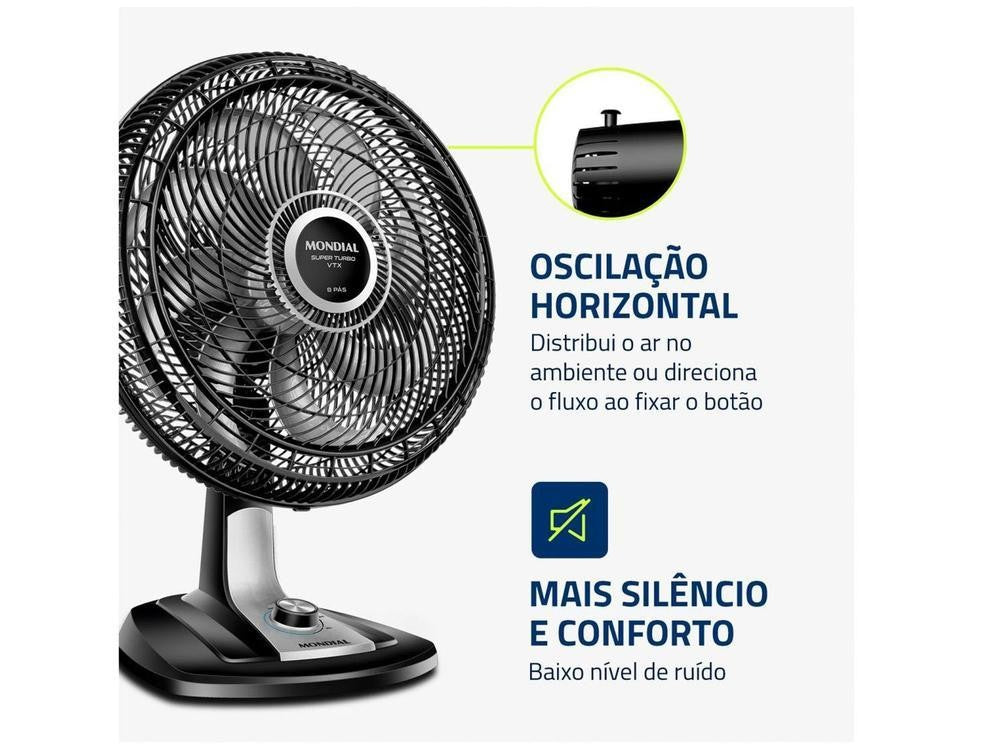 VTX-40-8P-ventilador de mesa Mondial Turbo, 40cm, 3 Speeds-220V
