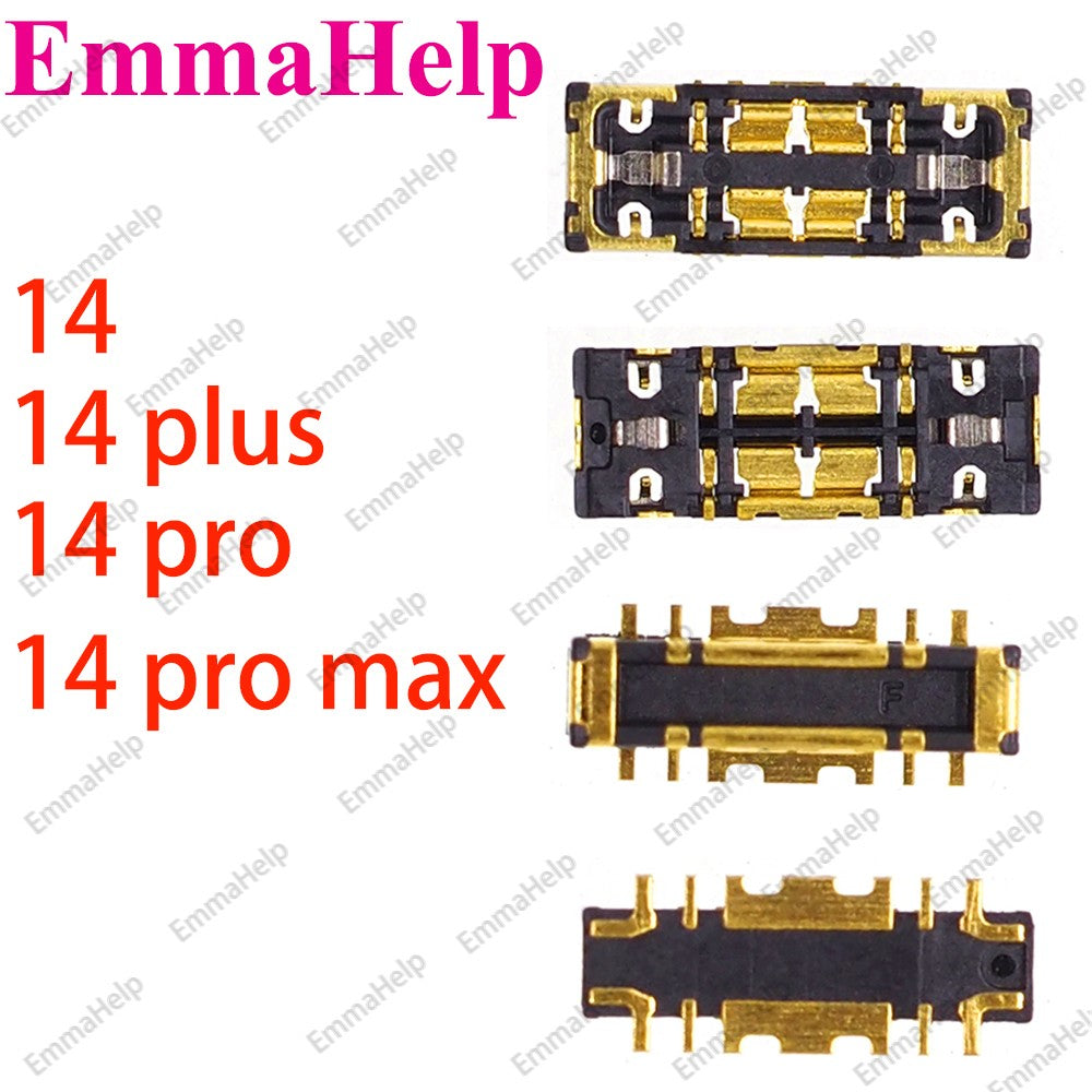 10 Uds batería FPC conector Flex Cable para iPhone 14 15 Plus 13 12 11 Pro Max 7 6S X XR 8 Plus Clip enchufe