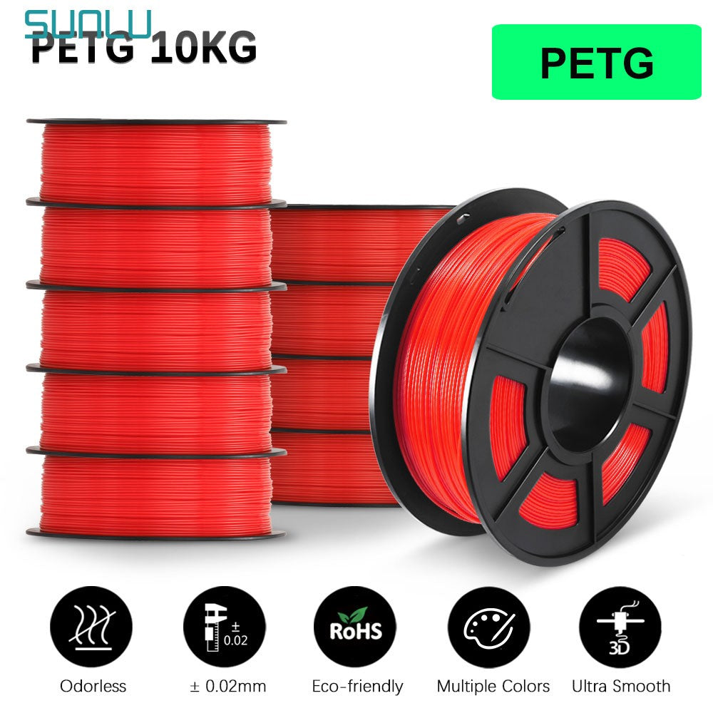 Filamento SUNLU 10KG 3D PLA/PLA PLUS/PETG/filamnet ABS fácil 1,75mm 10 rollos 1KG filamento de impresora 3D bien herido para impresora 3D