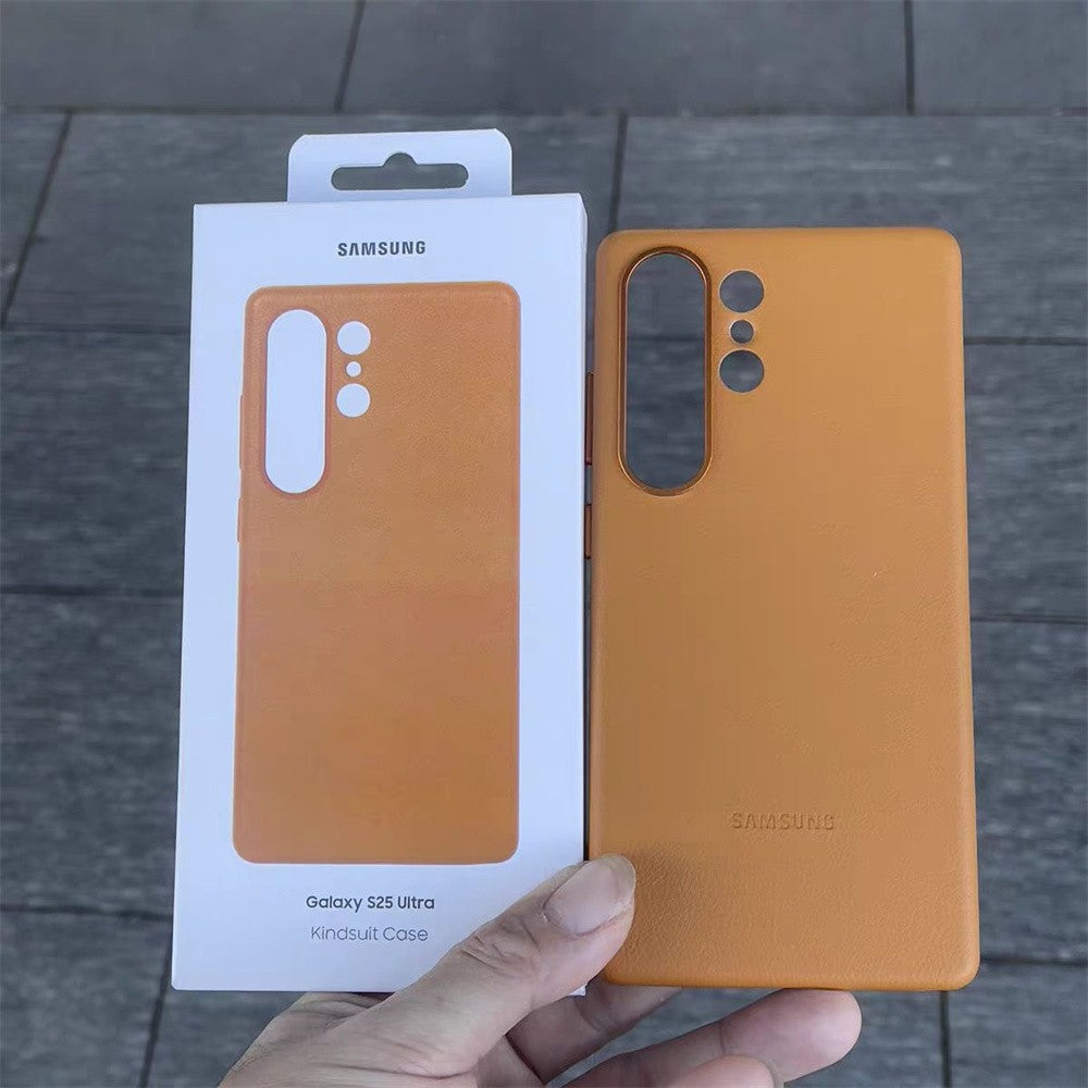 Funda de cuero para teléfono móvil Samsung Galaxy S25 Ultra/S25 Plus/S25 /S25 +/S25 Edge, carcasa protectora trasera suave de lujo con logotipo
