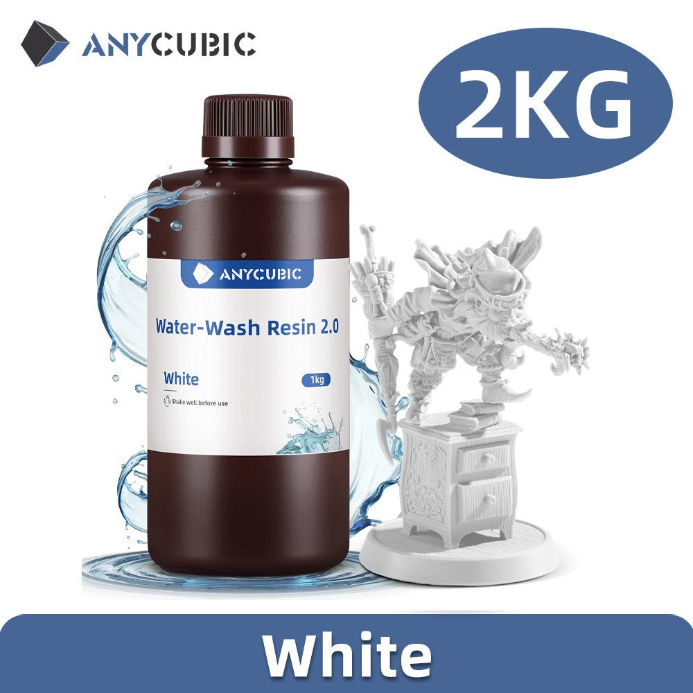 Anycubic Resina de lavado de agua Impresoras 3D Resina Lavable con agua 365-405nm para LCD DLP Photon M3 Plus Max 7K mono 6K Impresión