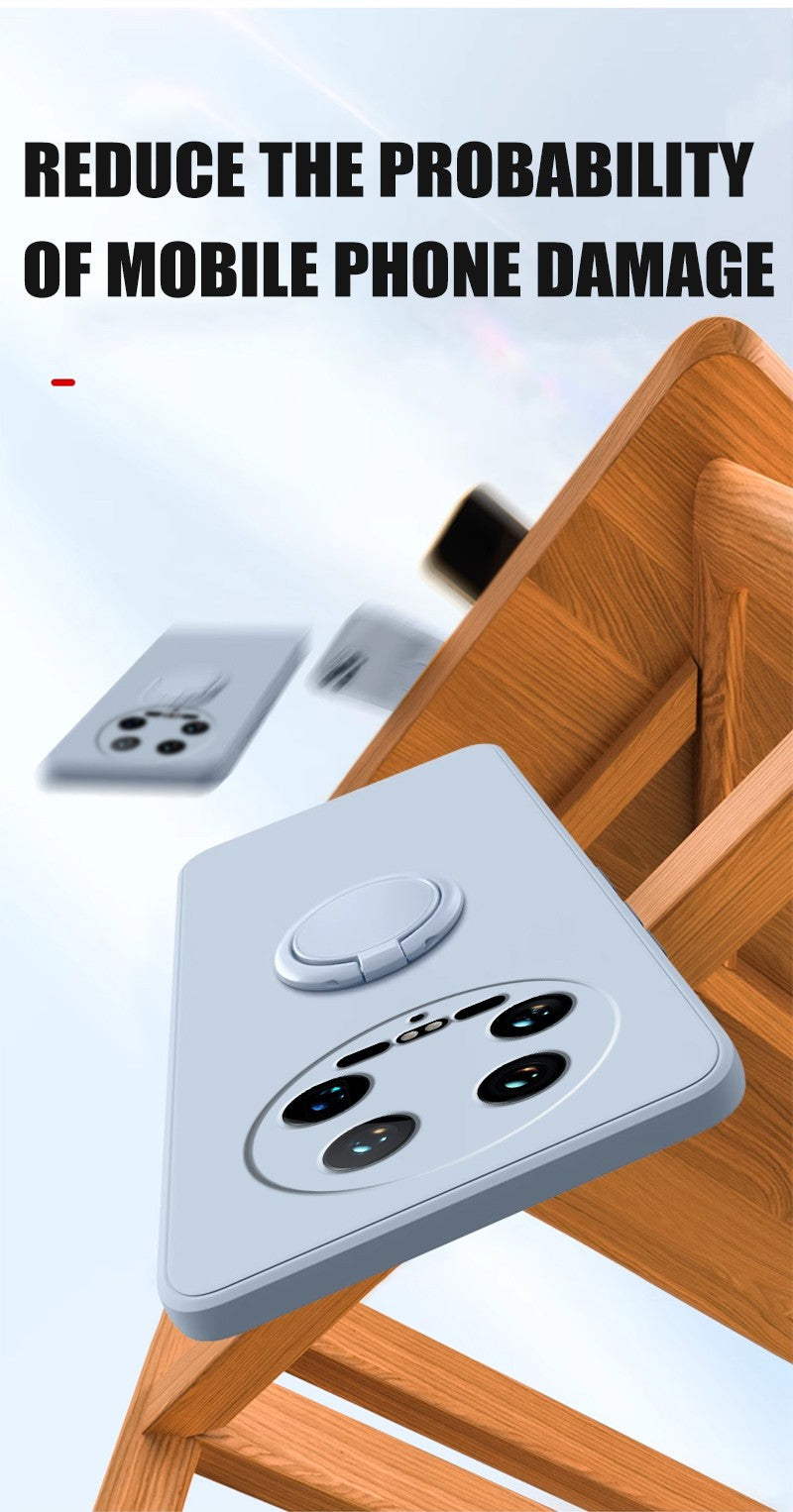 Funda para Xiaomi 14 Ultra Líquido silicona anillo soporte suave funda de teléfono para Xiaomi 14 Ultra a prueba de golpes Fundas traseras Xiaomi 14Ultra