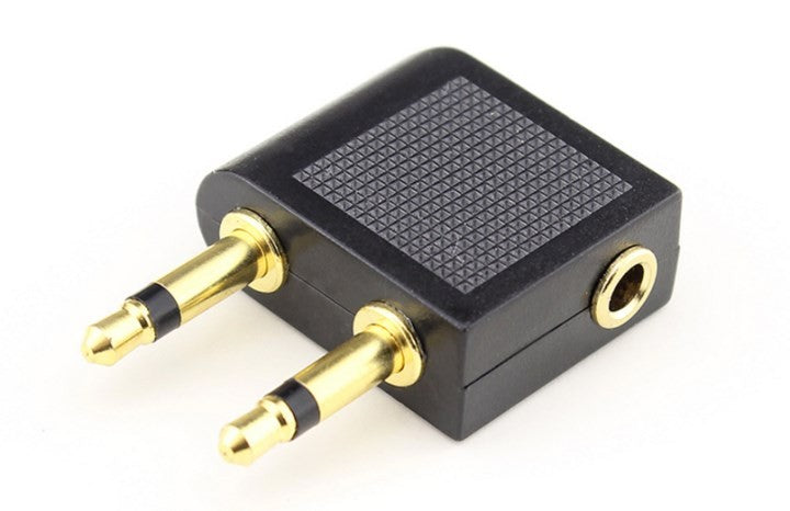 1 adaptador de Audio con conector de 3,5mm para PC, convertidor de Audio para auriculares de viaje de línea aérea, accesorios adaptadores de herramientas para auriculares de avión