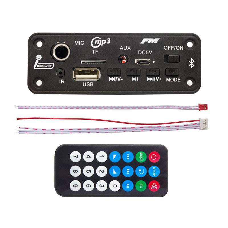 Placa decodificadora de MP3 DC 5V Bluetooth 5,0, amplificador de 10W, reproductor MP3, compatible con grabación de llamadas, 3,5mm, USB, TF, FM, para módulo de altavoz de coche