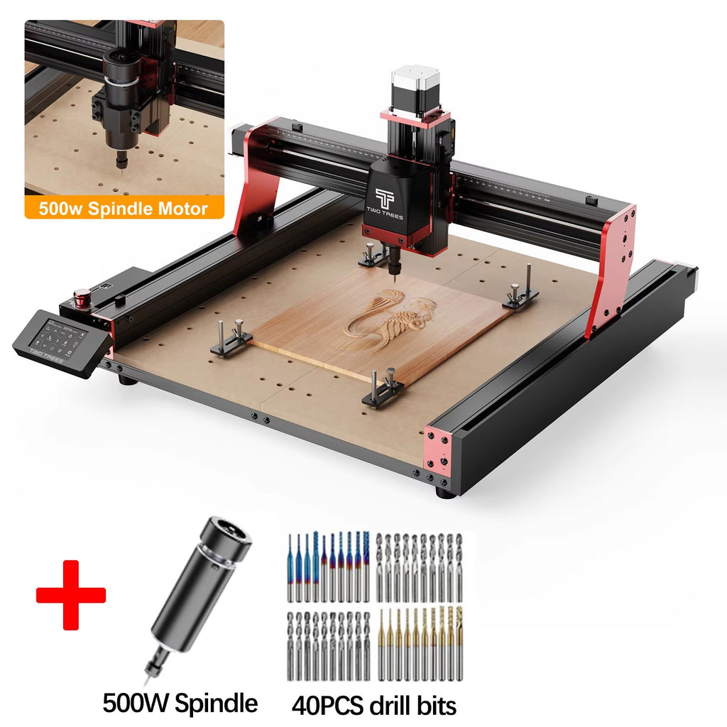 Twotrees-enrutador CNC de 3 ejes/4 ejes, fresadora y cortadora TTC450 PRO, grabador de joyería para madera, acrílico, PCB, PVC, MDF, Metal