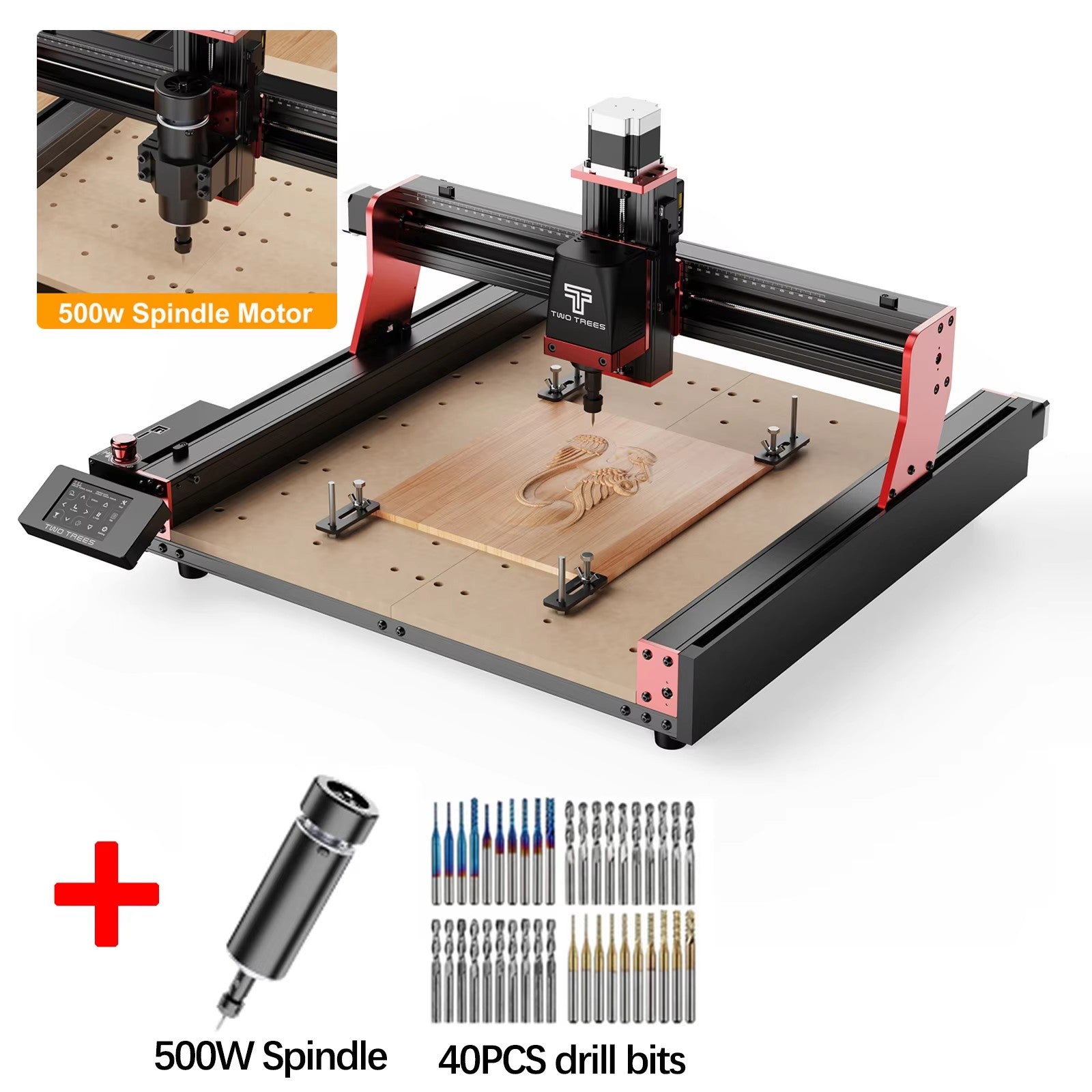 Twotrees-enrutador CNC de 3 ejes/4 ejes, fresadora y cortadora TTC450 PRO, grabador de joyería para madera, acrílico, PCB, PVC, MDF, Metal