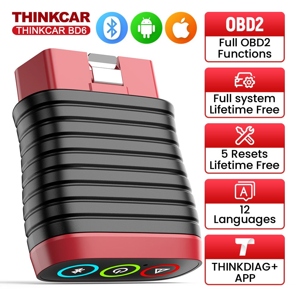 THINKCAR BD6 escáner Bluetooth herramienta de diagnóstico de coche escáner OBD2 sistema completo de diagnóstico 5 restablecer aceite IMMO lector de código de diagnóstico automático