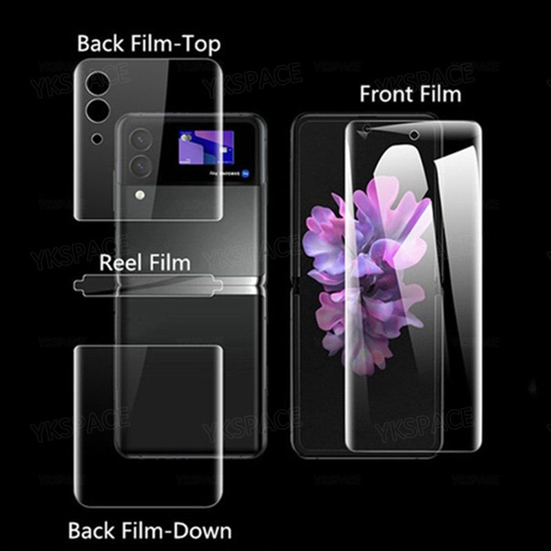 Película de hidrogel mate frontal transparente HD para Samsung Galaxy Z Flip 3 4 5 6 SE 7 W23 W24 W25 Protector de pantalla esmerilado suave con tapa