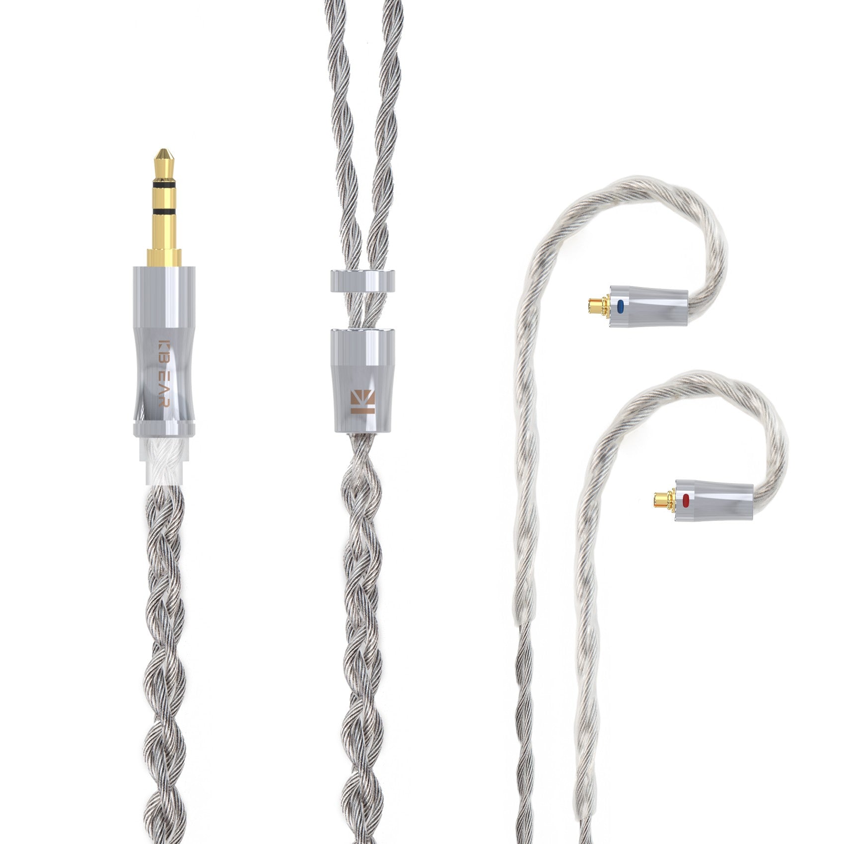 KBEAR Acorde 6N grafeno + 4N OFC Chapado en plata conector de Cable de actualización mezclado trenzado Cable de auriculares para Rosefinch KS2 KS1