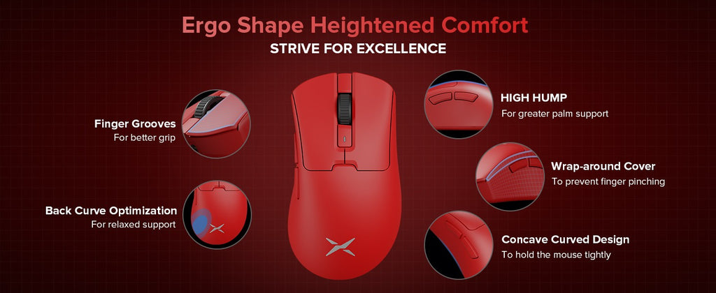Ratón inalámbrico para juegos Delux M900 PRO, ergonómico, 8K, velocidad de orolling PAW3395 BK3633, base de carga RGB de 63g para PC y portátil de mano grande derecha