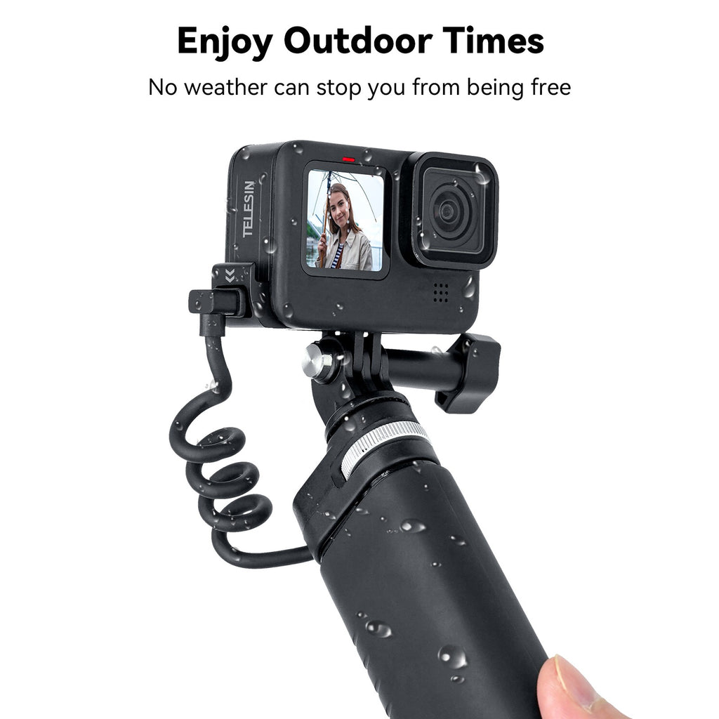 TELESIN cubierta lateral impermeable para GoPro 12 11 10 9 puerto de cubierta de carga tipo C fácil extraíble para batería GoPro 12 Hero 11 10 9