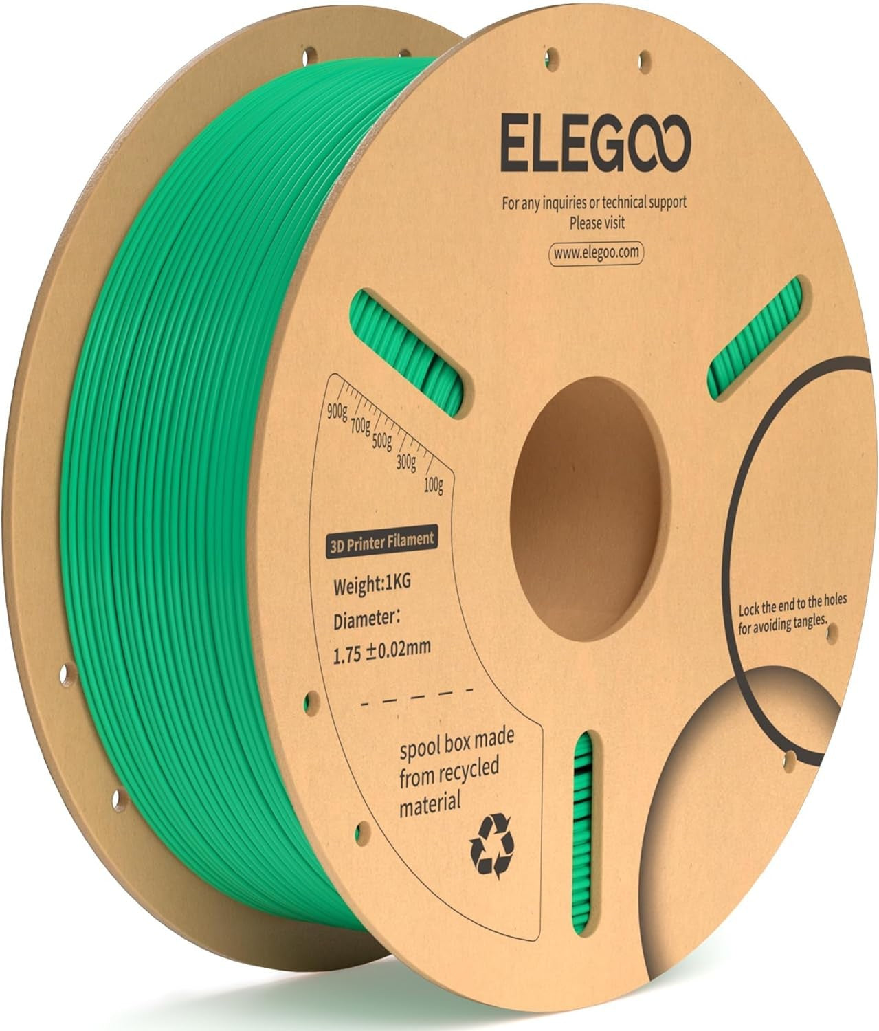 Filamento ELEGOO PLA+ de 1.75mm, PLA 3D para Impresoras 3D, Material Compatible con la Mayoría de las Impresoras FDM (1KG/Carrete, 2.2 lbs)
